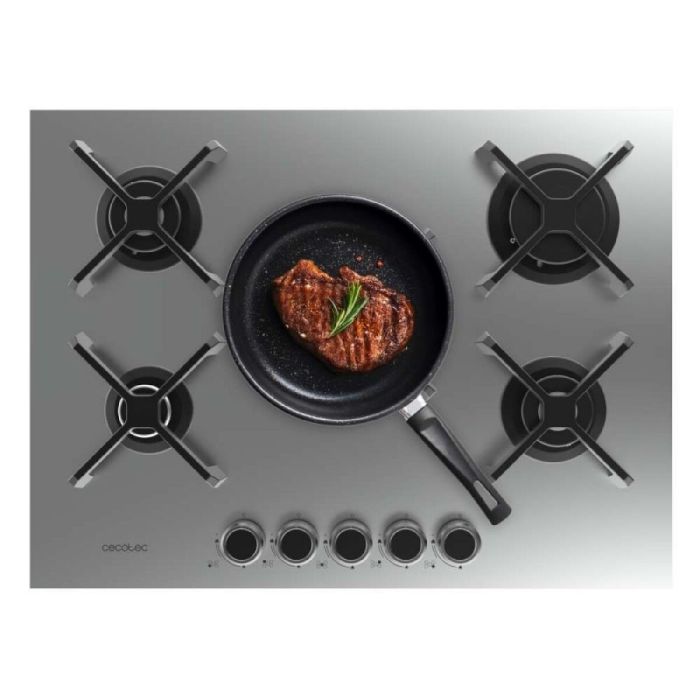 Cecotec Placa de gas 5 fuegos Bolero Squad G 5400S 10400W inox WOK encendido seguro 3