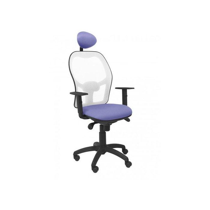 Silla Piqueras Y Crespo Jorquera Brazos Regulables Cabecero Fijo Mecanismo Sincro Con Regulador De Tension Respaldo De Malla Blanca Y Asiento Tapizado Bali Azul Claro