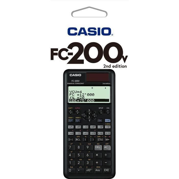 Casio Fc-200 V-2 Calculadora Científica Solar-Pilas Programable 4 Líneas LCD 10+2 y 15 Dígitos Negro 1