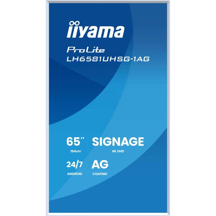IIYAMA LH6581UHSG-1AG 163.9cm 4K Ultra HD 3840x2160 VA 24/7 2xHDMI 2xUSB USB-C 8