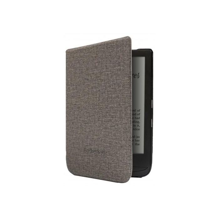Pocketbook Funda Flip WPUC-627-S-GY para PocketBook Basic Lux 2 y Touch Lux 4 - Imitación Piel, Microfibra, Marrón Gris 1