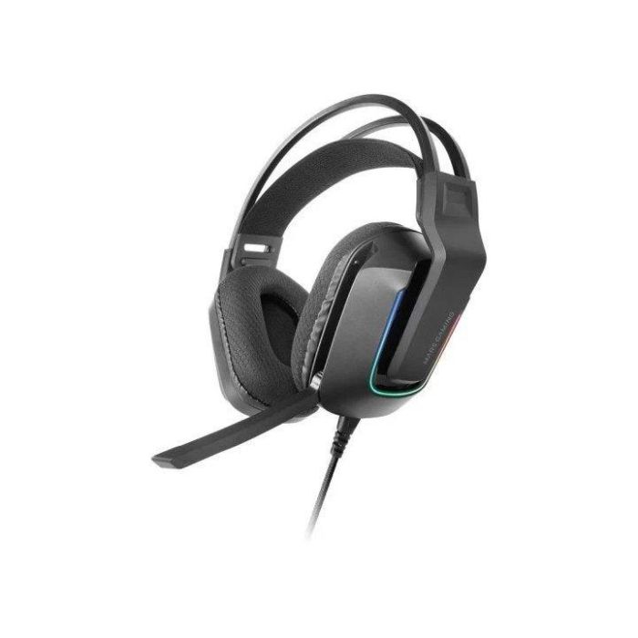 Mars Gaming MH-Strike Auriculares Gaming con Micrófono Plegable, Jack 3.5mm + USB, Drivers 50mm, Almohadillas AIR, Negro/FRGB