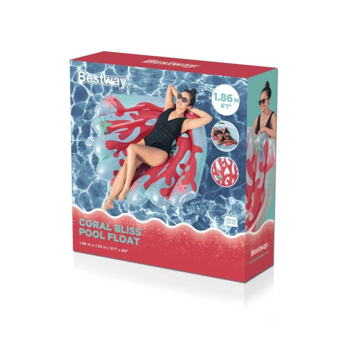 Bestway Colchoneta Hinchable Coral 186x153 cm Playa y Piscina 43724 2 Bestway Colchoneta Hinchable Coral 186x153 cm Playa y Piscina 43724 2