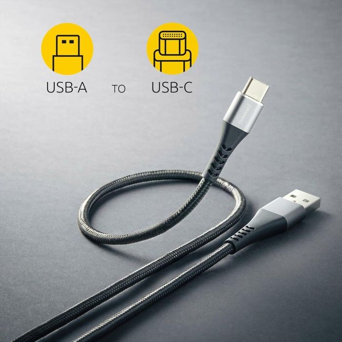 Cable USB A a USB-C INTENSO A315C Negro 3 Cable USB A a USB-C INTENSO A315C Negro 3