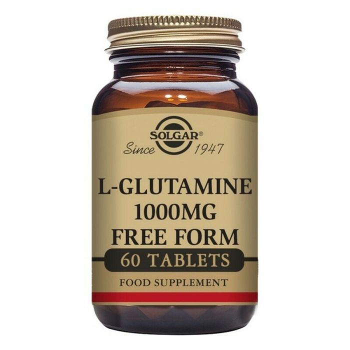Solgar L-Glutamina 1.000 mg 60 Comprimidos. Suplemento Aminoácido Vegano, Kosher y Vegetariano para Músculos.