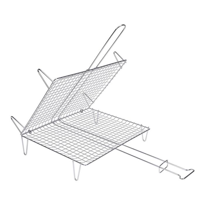 Sauvic Parrilla Doble para Pescado 40x45cm Zinc Cromado para Barbacoa 1