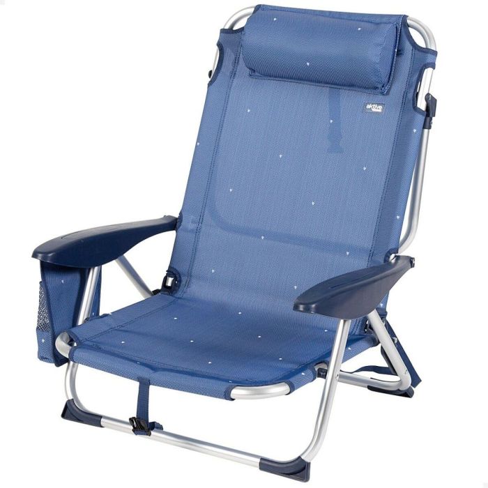 Silla de Playa Aktive Plegable Azul marino 51 x 76 x 45 cm (2 Unidades) 6