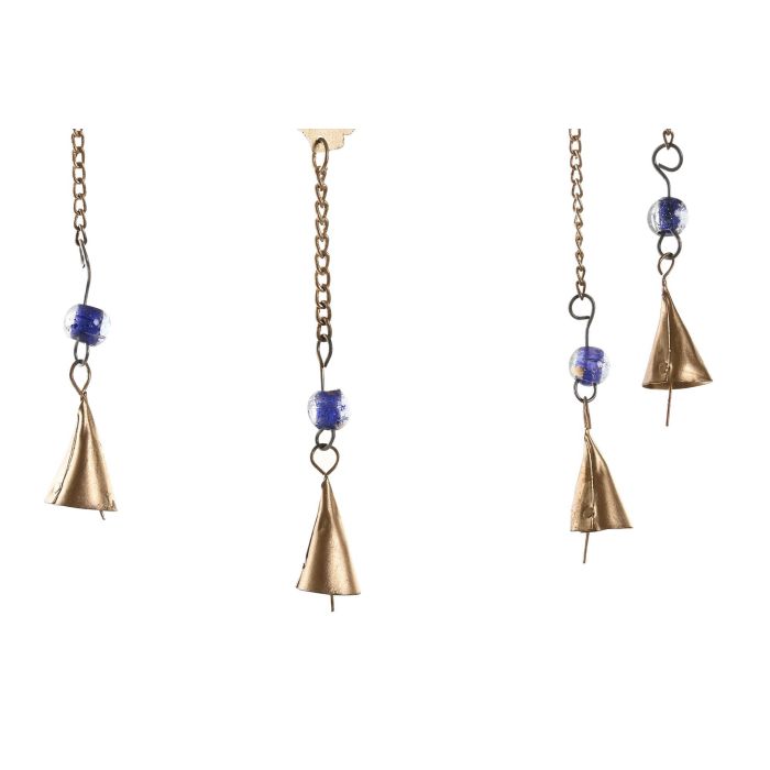 DKD Home Decor Decoración Colgante Indio Dorado Metal Plumas Atrapasueños Campana 1 x 77 x 25 cm (4 Unidades) 3