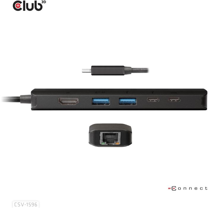 Club3D Hub USB-C 6 en 1 con HDMI 4K120Hz, 2x USB, 2x USB-C y LAN - Carga PD100W 5 Club3D Hub USB-C 6 en 1 con HDMI 4K120Hz, 2x USB, 2x USB-C y LAN - Carga PD100W 5