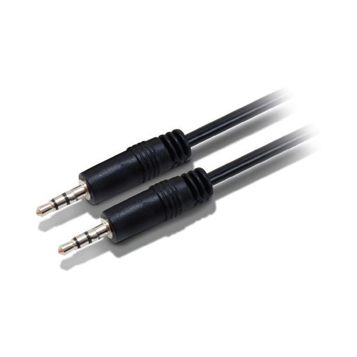 Equip 14708107 Cable de Audio 3.5mm Macho/Macho 2.5m Negro PVC. Conectores Níquel. Ideal para dispositivos de audio.