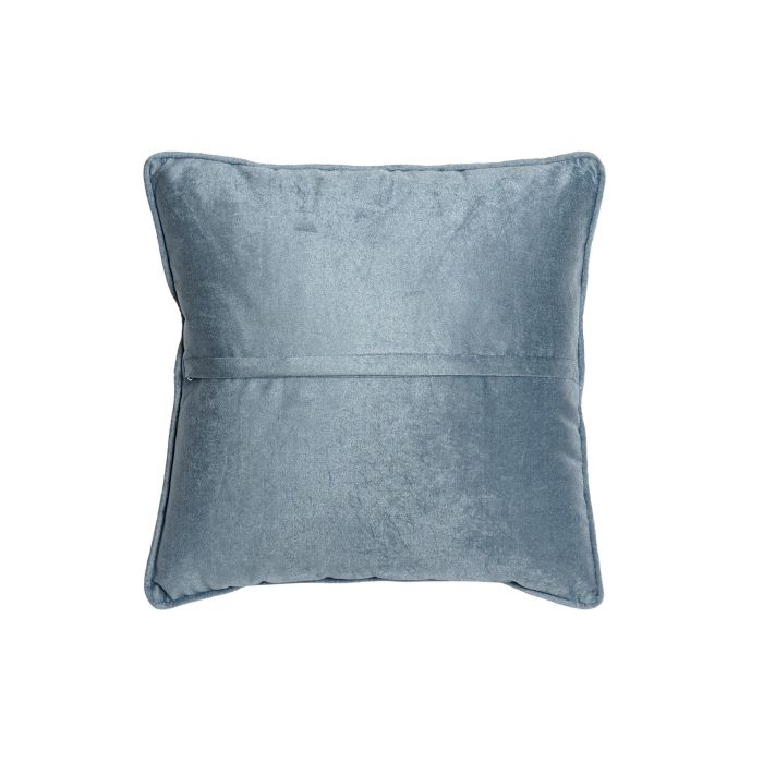 DKD Home Decor Cojín Neoclásico Azul Dorado Terciopelo Poliéster 10 x 45 x 45 cm