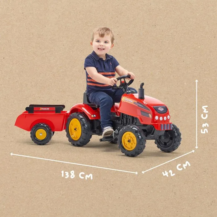 FALK 2046AB Tractor a Pedal X con Capota Abatible y Remolque Incluido para Niños de 2 a 5 Años 4