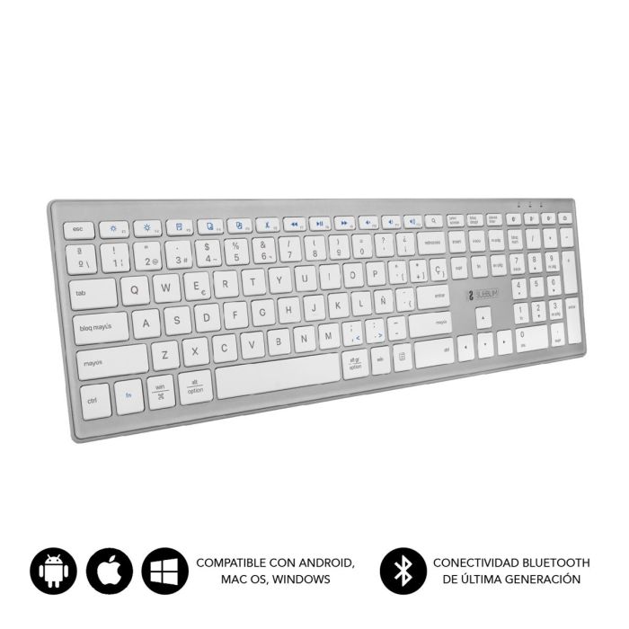 SUBBLIM Teclado Keyboard Bluetooth Pure Extended Silver