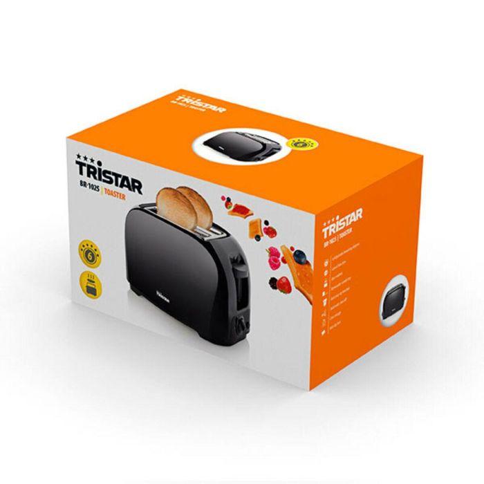 Tristar BR-1025 Tostador de Pan 800W Negro con 2 Ranuras, 6 Ajustes, Funciones Descongelar y Calentar, Bandeja Migas Extraíble 3 Tristar BR-1025 Tostador de Pan 800W Negro con 2 Ranuras, 6 Ajustes, Funciones Descongelar y Calentar, Bandeja Migas Extraíble 3