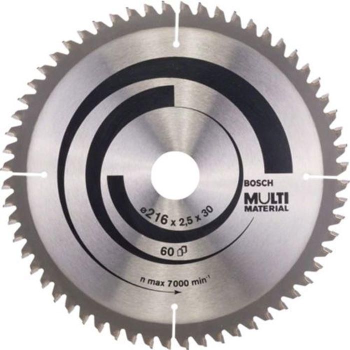 Bosch Professional Hoja de Sierra Circular de Carburo Multimaterial 216 x 30 x 2,5 mm (60 Dientes) para Cortes Potentes Bosch Professional Hoja de Sierra Circular de Carburo Multimaterial 216 x 30 x 2,5 mm (60 Dientes) para Cortes Potentes