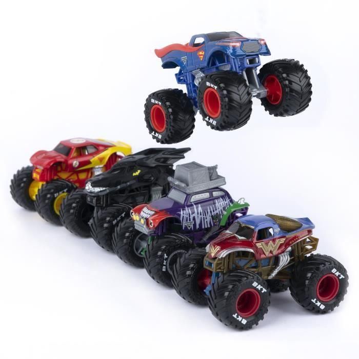 PACK DE 5 VEHÍCULOS FUNDIDOS A PRESIÓN 1:64 DC COMICS Monster Jam 4 PACK DE 5 VEHÍCULOS FUNDIDOS A PRESIÓN 1:64 DC COMICS Monster Jam 4