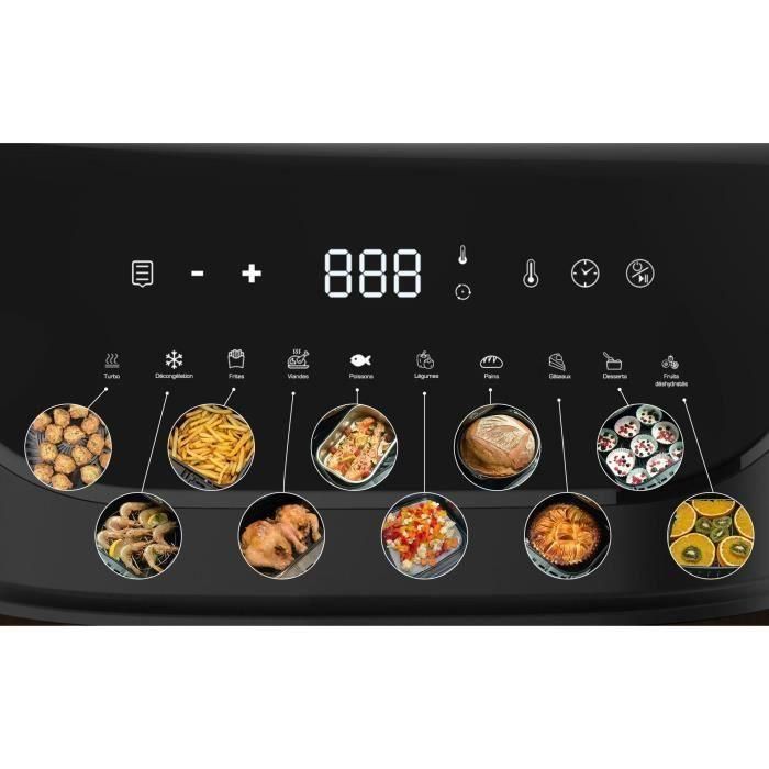 Freidora dietética - LITTLE BALANCE - Crousty light XL - 7 L - 1600 W - 10 programas - Negra 1 Freidora dietética - LITTLE BALANCE - Crousty light XL - 7 L - 1600 W - 10 programas - Negra 1