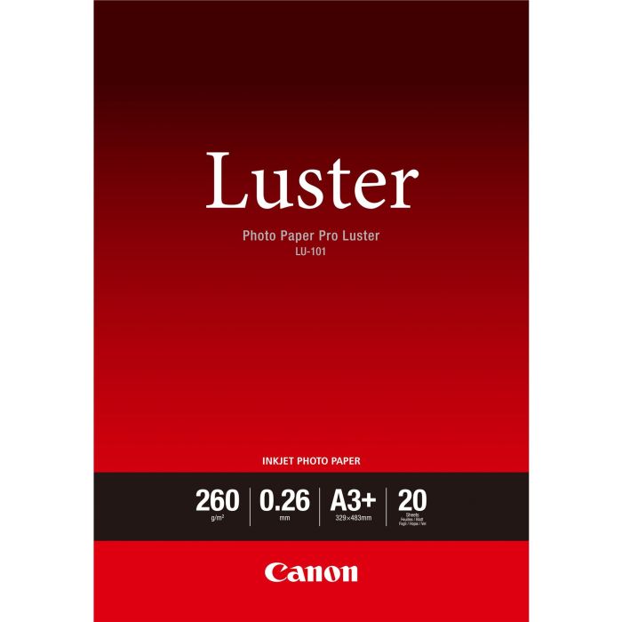 Canon 6211B008 Papel Fotográfico A3+ Satén 260 g/m² (20 Hojas) para Impresoras, Blanco, Grosor 260 µm