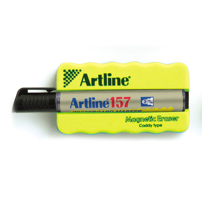 Artline Borrador Magnético para Pizarra Blanca EK-157 con Rotulador Negro, Goma Ergonómico, 100 x 60 mm 1