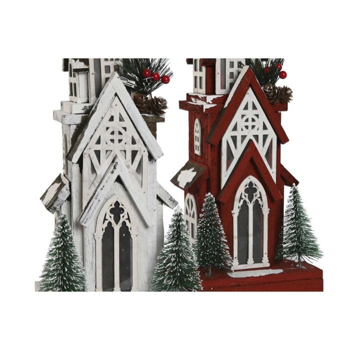 Casa Navidad Tradicional DKD Home Decor Rojo Blanco 14 x 63 x 16 cm (2 Unidades) 3