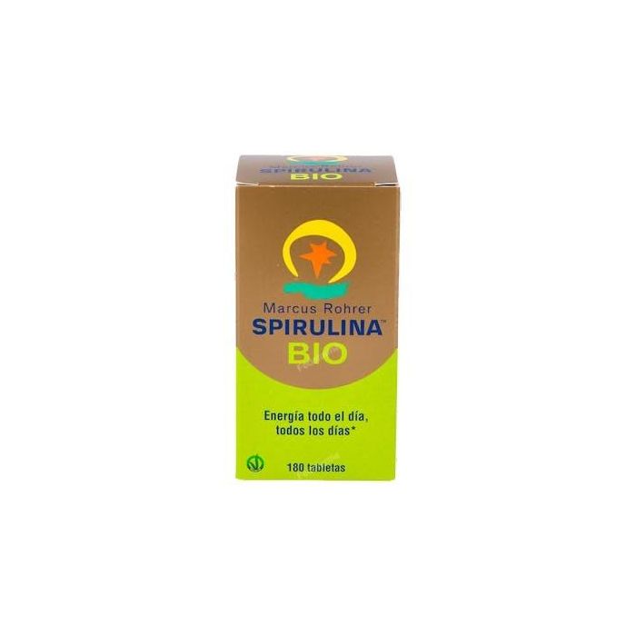 Marcus Rohrer Spirulina Bio 180 Comprimidos - Alga 100% Orgánica, Energía Natural, Cultivo Sostenible en India