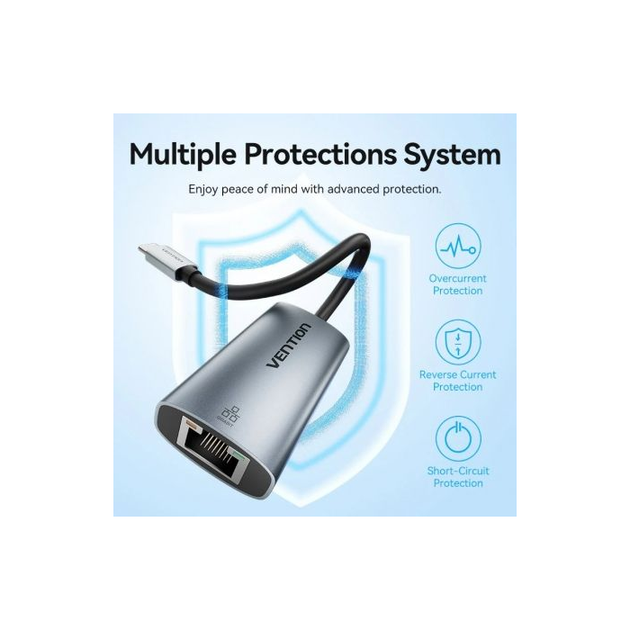 Adaptador USB Tipo-C - RJ45 Vention CFPHB/ 1000Mbps 2 Adaptador USB Tipo-C - RJ45 Vention CFPHB/ 1000Mbps 2