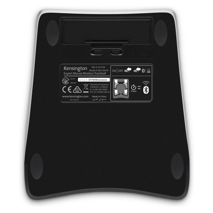 Kensington ExpertMouse Trackball Inalámbrico, Óptico, RF Wireless + Bluetooth, 400 DPI, Ambidextro, Negro 1