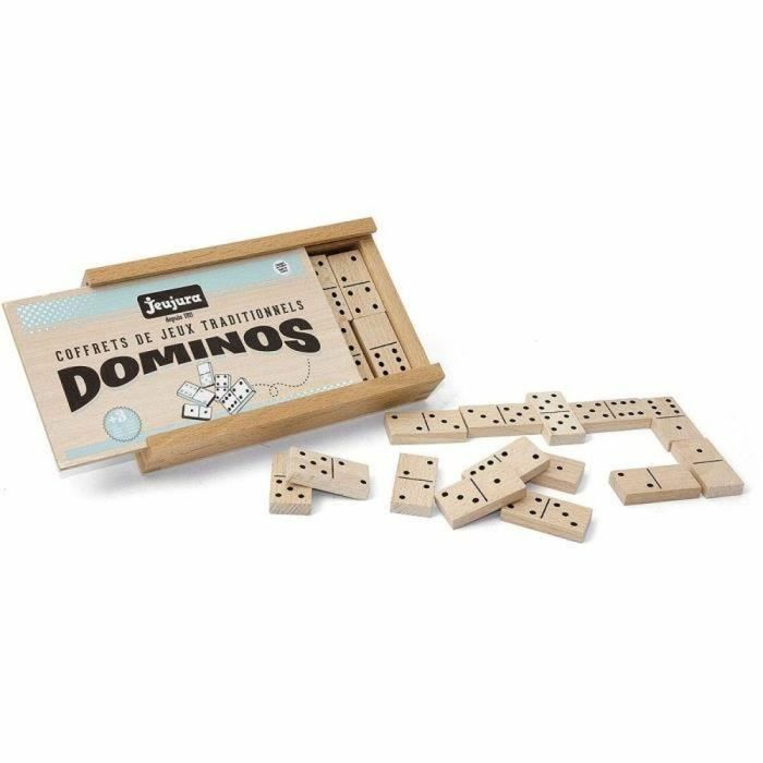 JEUJURA Juego de Dominó de Madera con 28 Fichas (4x2x0.7cm) en Caja de Madera Serigrafiada (16.5x10.5x3cm) 0 JEUJURA Juego de Dominó de Madera con 28 Fichas (4x2x0.7cm) en Caja de Madera Serigrafiada (16.5x10.5x3cm) 0
