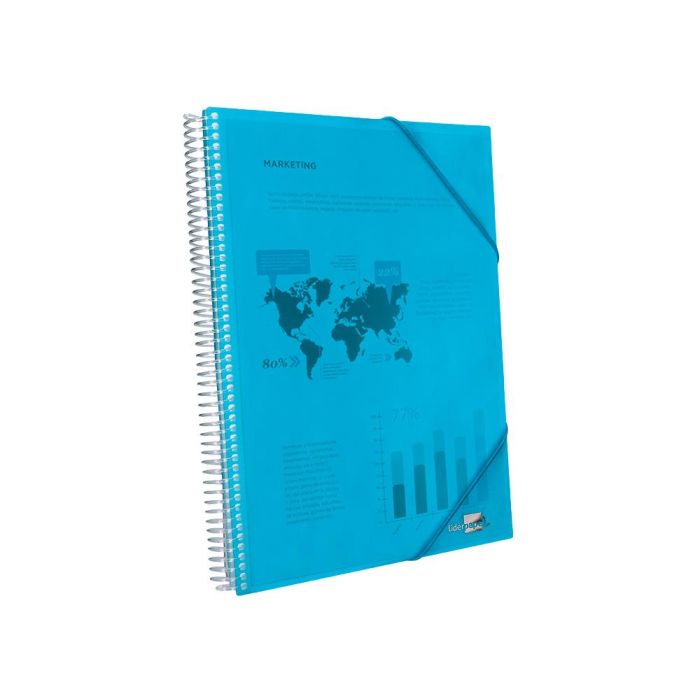 Carpeta Liderpapel Escaparate Con Espiral 60 Fundas Polipropileno Din A4 Azul 3