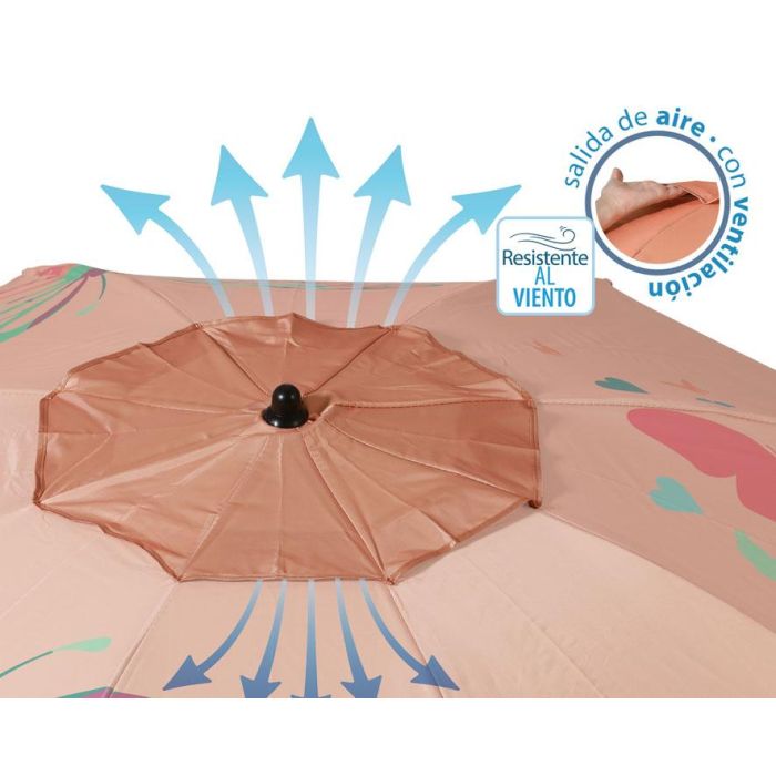 Atosa Sombrilla De Playa Reclinable De Aluminio Modelo Con Upf 50+ Rosa 180 cm 22-25 mm Rosa 5