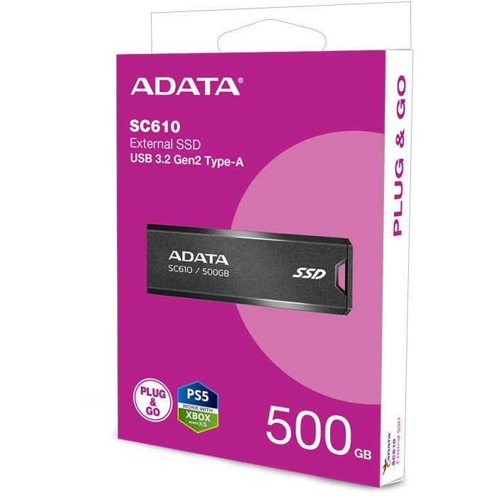 Disco Duro Externo Adata SC610-1000G-CBK SSD 1 TB Negro 8