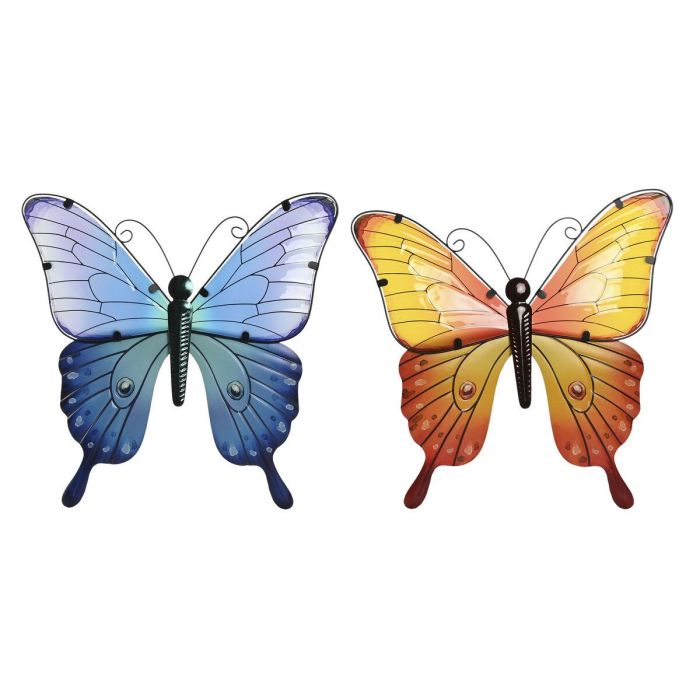 DKD Home Decor Decoración Pared Estilo Shabby Chic Mariposas Metal Cristal Verde Azul 46x46 cm Pack Surtido 4 Unidades 3 DKD Home Decor Decoración Pared Estilo Shabby Chic Mariposas Metal Cristal Verde Azul 46x46 cm Pack Surtido 4 Unidades 3