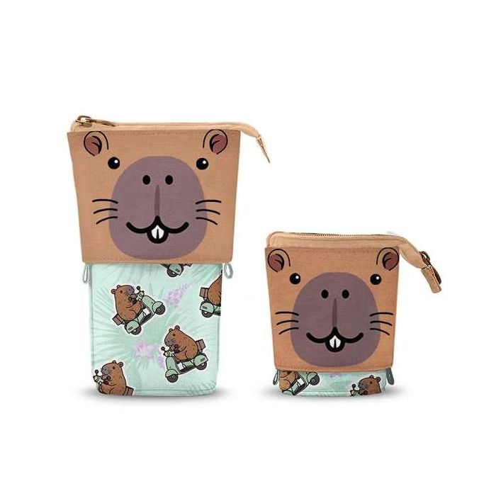 Karactermania Portatodo Cute Oh My Pop! Capibara Estuche Vertical con Cremallera y Compartimentos, Multicolor, 6 x 12 x 17 cm 1 Karactermania Portatodo Cute Oh My Pop! Capibara Estuche Vertical con Cremallera y Compartimentos, Multicolor, 6 x 12 x 17 cm 1