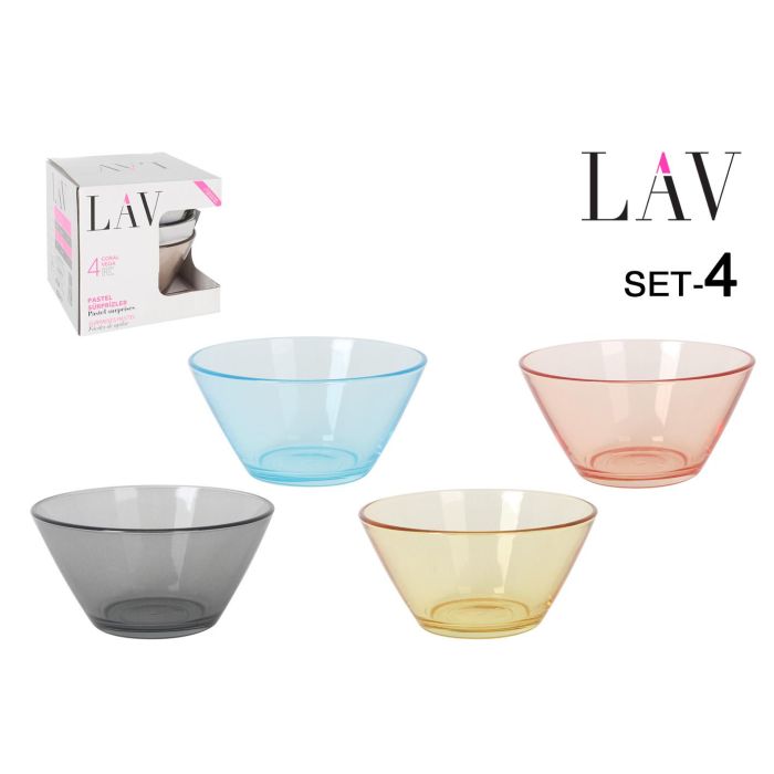 Set de 4 bols Vega Colors, 12 cm - 345 cc, marca LAV (6 Cajas) Set de 4 bols Vega Colors, 12 cm - 345 cc, marca LAV (6 Cajas)