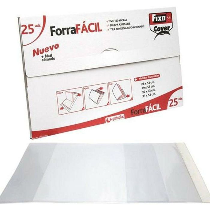 Forro para Libros Grafoplas Transparente 29 x 53 cm (4 Unidades) 1