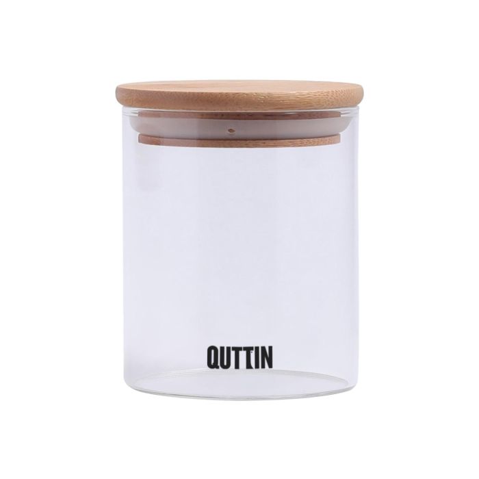 Quttin Tarro Borosilicato 600ml 9.5x11.5cm con Tapa de Bambú 2
