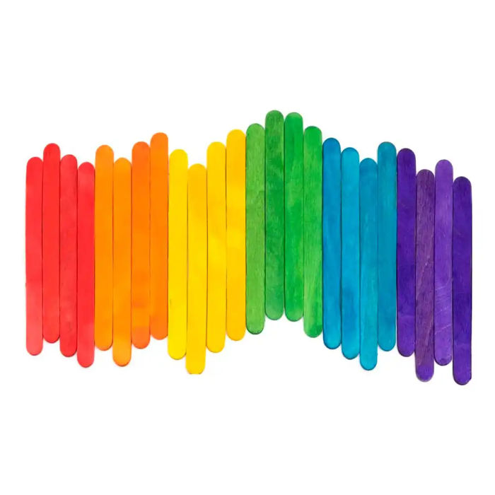 Liderpapel Palitos de Madera para Manualidades Colores Surtidos 11,4x1 cm Bolsa 50 Unidades 4