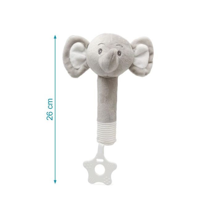 KioKids Sonajero Cricri Elefante Gris Colección Dolci Amici con Mordedor para Dentición y Sonidos Estimulantes, 25 cm, Bebés +0 meses 3