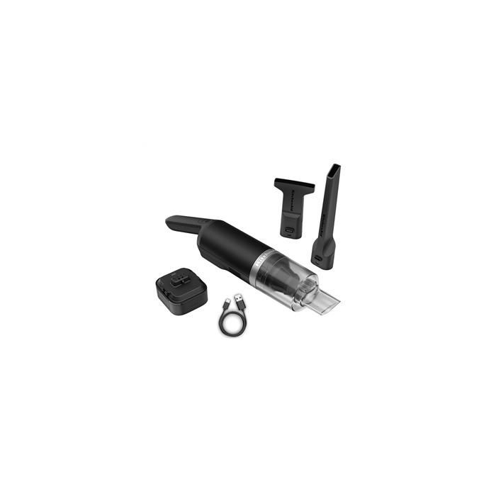 Aspirador de Mano Inalámbrico Kitchenaid 12V Negro Mate - Ligero y Ergonómico, 130ml, 2 Velocidades