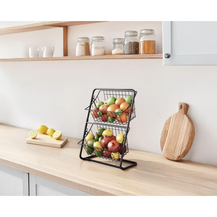 Confortim Frutero Metal Doble 28 x 18 x 39 cm 6