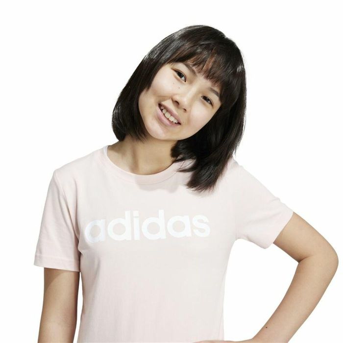 Camiseta de Manga Corta Infantil Adidas Essentials Linear Logo Cotton Slim Fit 2