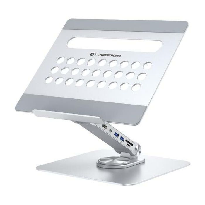 Conceptronic DONN27G Docking Station 7 en 1 para Portátil, Aluminio, USB 3.2 Gen 1 Type-C, hasta 100W Power Delivery