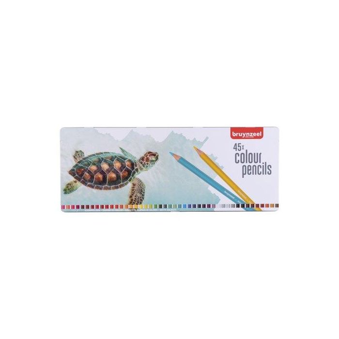 Lapices De Colores Bruynzeel Tortuga Estuche De Metal De 45