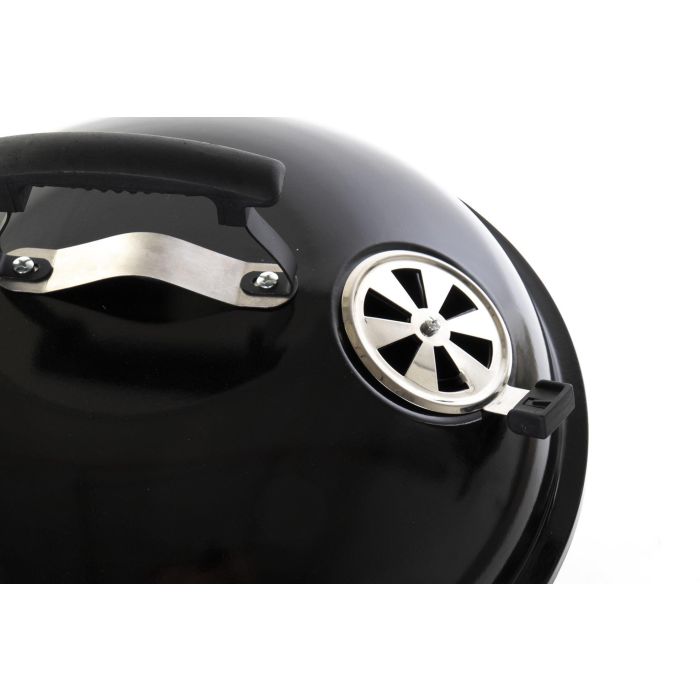 DKD Home Decor Barbacoa para Terraza y Jardín Negra 59 x 91.6 x 52.4 cm Metal y Plástico Desmontable con Termómetro 1