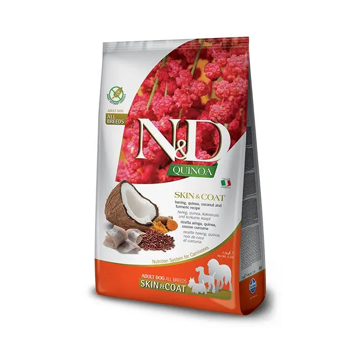 Farmina N&D Dog Quinoa Skin Coat Arenque - Alimento dietético para perros con quinoa, arenque y cúrcuma - 2,5 kg Farmina N&D Dog Quinoa Skin Coat Arenque - Alimento dietético para perros con quinoa, arenque y cúrcuma - 2,5 kg