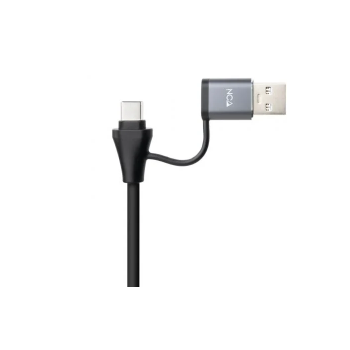 NANOCABLE CONVERSOR USB-C+USB-A/M 3.0 ETHERNET GRIS 15CM 1