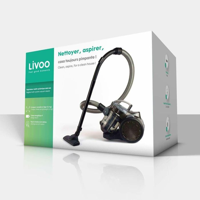 Livoo AUC3523930093203 Aspiradora multiciclónica 700 W, 2 L, Filtro lavable, 78 dB, Gris 5 Livoo AUC3523930093203 Aspiradora multiciclónica 700 W, 2 L, Filtro lavable, 78 dB, Gris 5