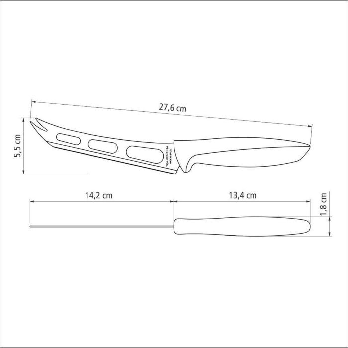 Tramontina Cuchillo para Queso Plenus Negro 15,24 cm Acero Inoxidable Mango Polipropileno
