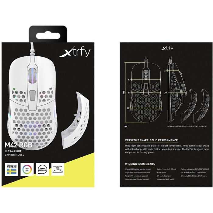 Cherry XTRFY MSM M42 Ratón Gaming Óptico 16000 DPI Blanco USB 13