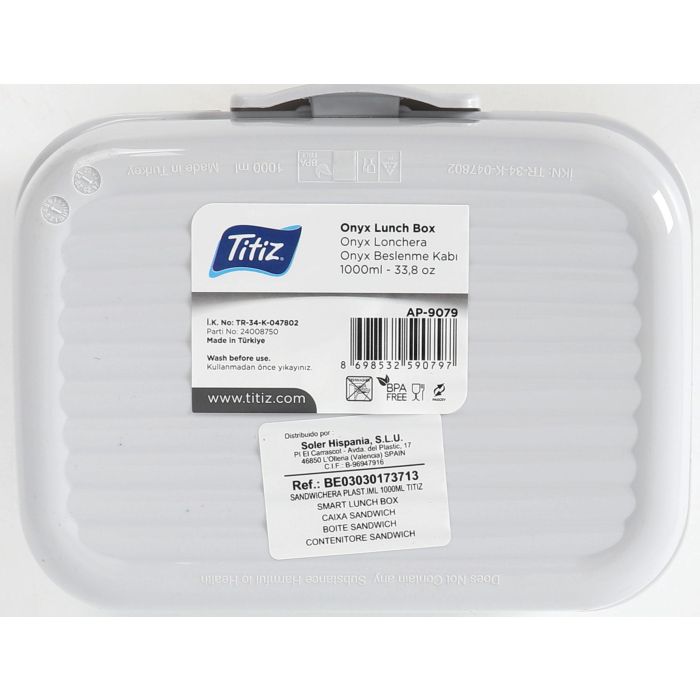 Sandwichera plástico IML 1000 ml Titiz (24 Unidades) 6 Sandwichera plástico IML 1000 ml Titiz (24 Unidades) 6